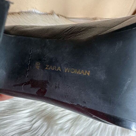 Zara Black Zip Front Ankle Boots Size 40/9 - Picture 10 of 14